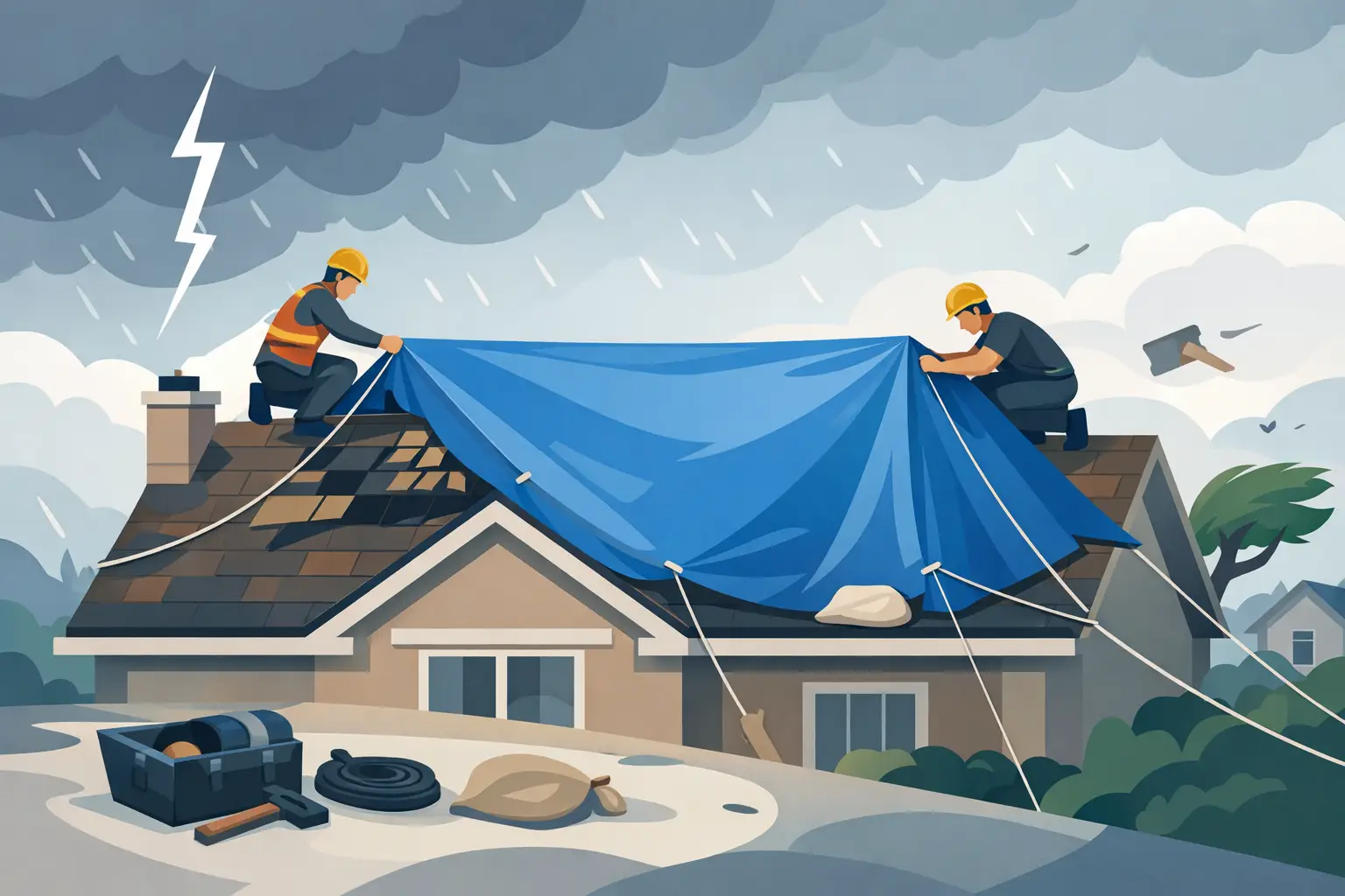 Emergency Roof Tarping Guide for Storm Damage